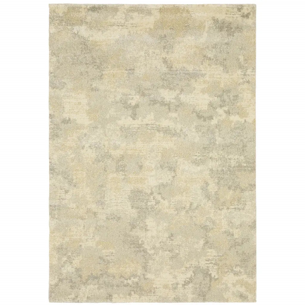 10' X 13' Grey Ivory Beige And Taupe Abstract Power Loom Stain Resistant Area Rug - Homeroots - Flyclothing LLC