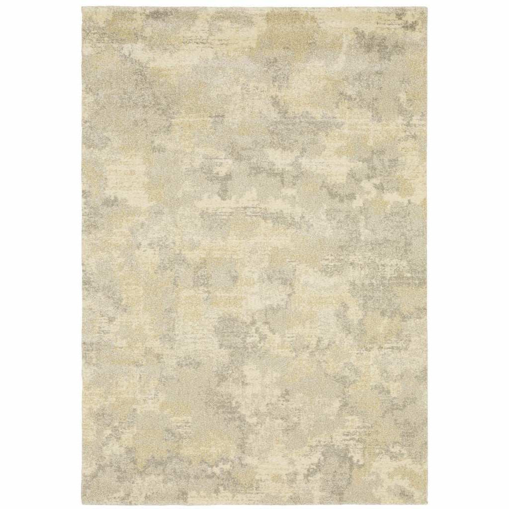 10' X 13' Grey Ivory Beige And Taupe Abstract Power Loom Stain Resistant Area Rug - Homeroots - Flyclothing LLC