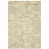 10' X 13' Grey Ivory Beige And Taupe Abstract Power Loom Stain Resistant Area Rug