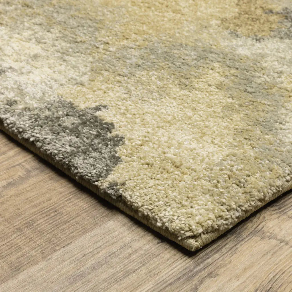 3' X 5' Beige Grey And Gold Abstract Power Loom Stain Resistant Area Rug - Homeroots - Flyclothing LLC