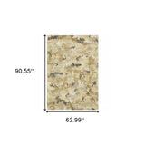 5' X 8' Beige Grey And Gold Abstract Power Loom Stain Resistant Area Rug - Homeroots - Flyclothing LLC