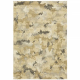 6' X 9' Beige Grey And Gold Abstract Power Loom Stain Resistant Area Rug - Homeroots - Flyclothing LLC