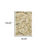 8' X 11' Beige Grey And Gold Abstract Power Loom Stain Resistant Area Rug - Homeroots - Flyclothing LLC