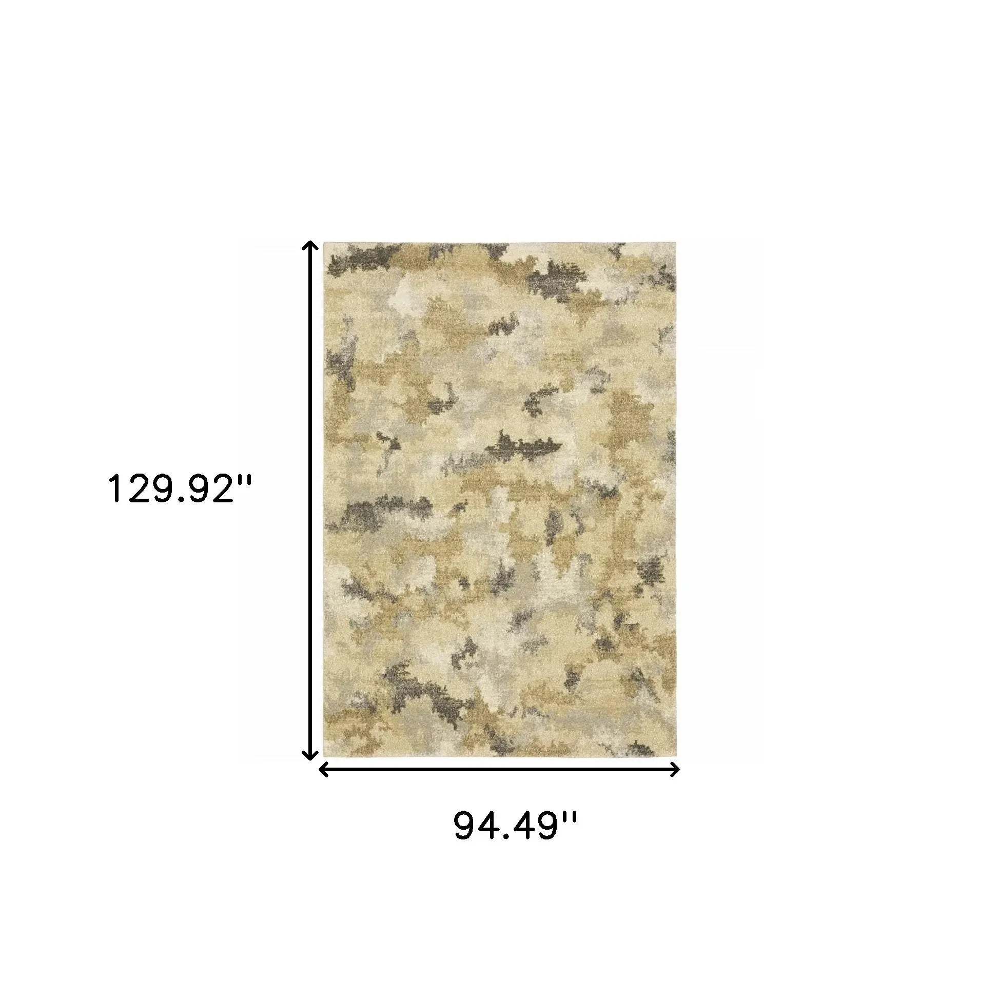 8' X 11' Beige Grey And Gold Abstract Power Loom Stain Resistant Area Rug - Homeroots - Flyclothing LLC