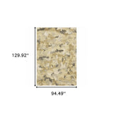 8' X 11' Beige Grey And Gold Abstract Power Loom Stain Resistant Area Rug - Homeroots - Flyclothing LLC