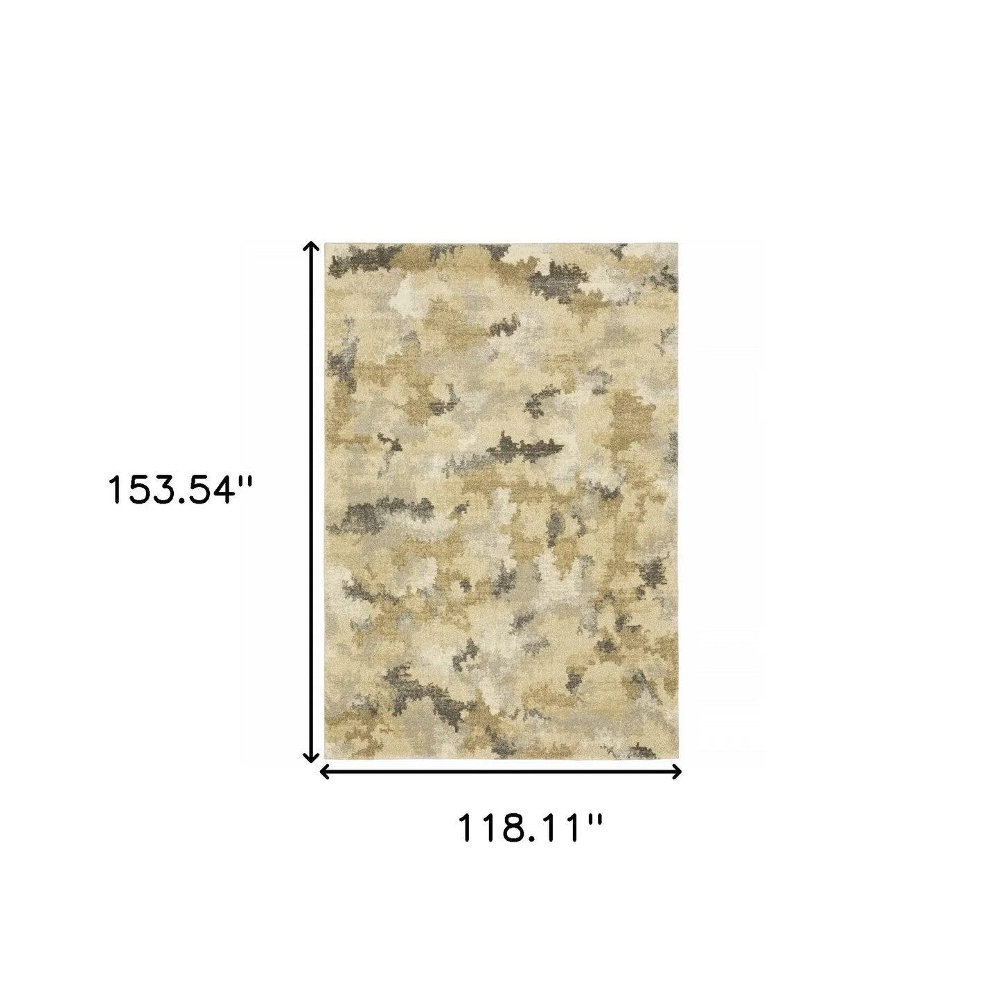 10' X 13' Beige Grey And Gold Abstract Power Loom Stain Resistant Area Rug - Homeroots - Flyclothing LLC