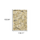 10' X 13' Beige Grey And Gold Abstract Power Loom Stain Resistant Area Rug - Homeroots - Flyclothing LLC