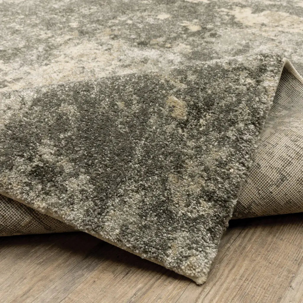 2' X 8' Charcoal Grey Beige And Tan Abstract Power Loom Stain Resistant Runner Rug - Homeroots - Flyclothing LLC