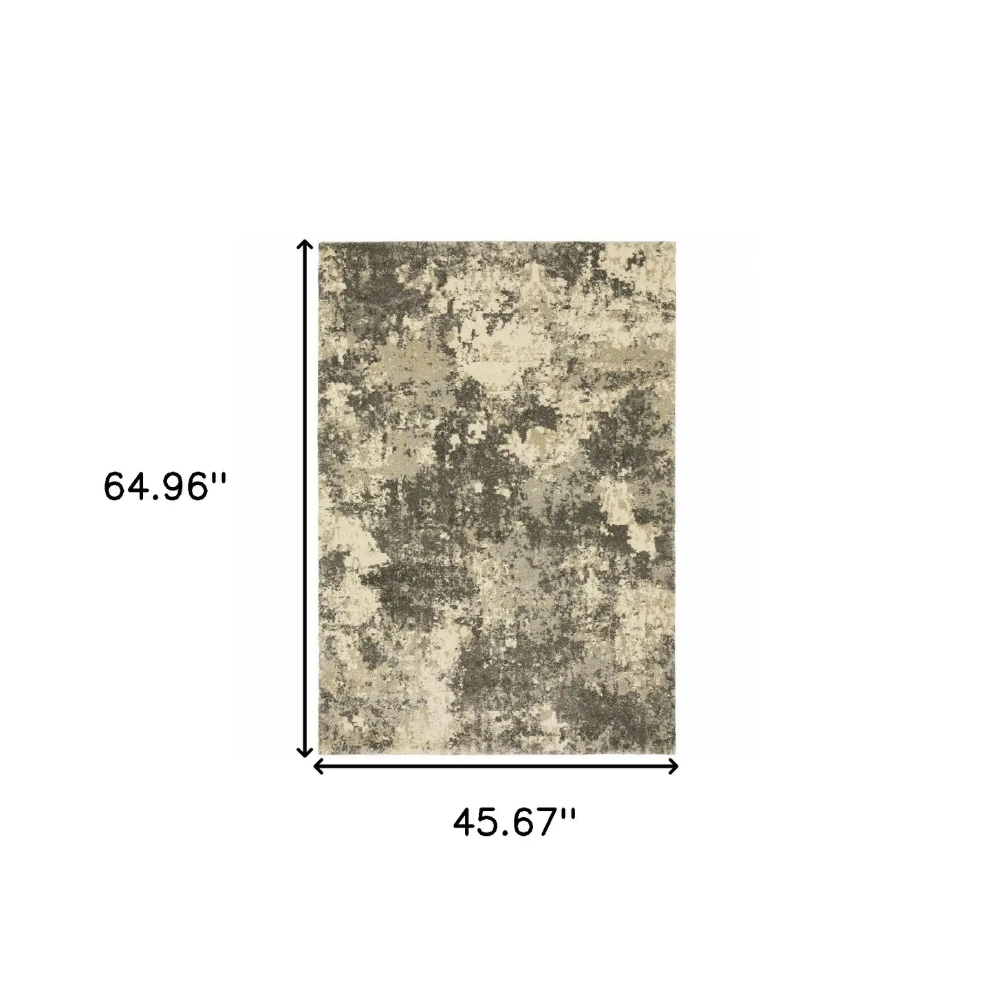 3' X 5' Charcoal Grey Beige And Tan Abstract Power Loom Stain Resistant Area Rug - Homeroots - Flyclothing LLC