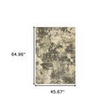 3' X 5' Charcoal Grey Beige And Tan Abstract Power Loom Stain Resistant Area Rug - Homeroots - Flyclothing LLC