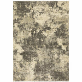 3' X 5' Charcoal Grey Beige And Tan Abstract Power Loom Stain Resistant Area Rug - Homeroots - Flyclothing LLC