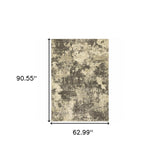 5' X 8' Charcoal Grey Beige And Tan Abstract Power Loom Stain Resistant Area Rug - Homeroots - Flyclothing LLC