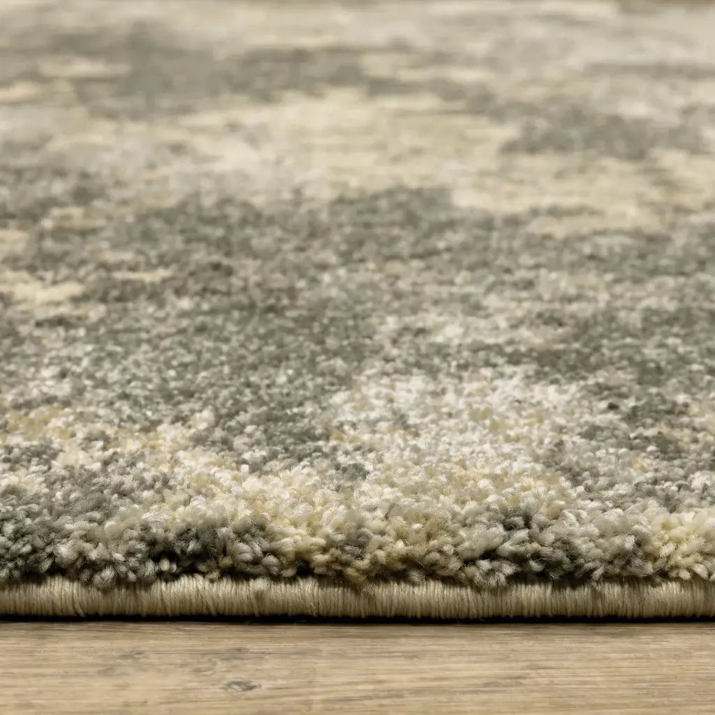 8' X 11' Charcoal Grey Beige And Tan Abstract Power Loom Stain Resistant Area Rug - Homeroots - Flyclothing LLC