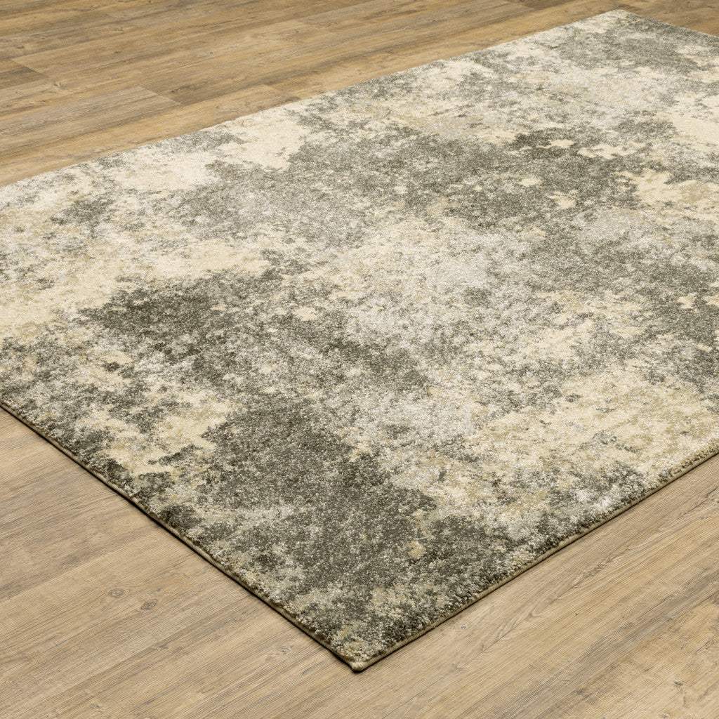 10' X 13' Charcoal Grey Beige And Tan Abstract Power Loom Stain Resistant Area Rug - Homeroots - Flyclothing LLC