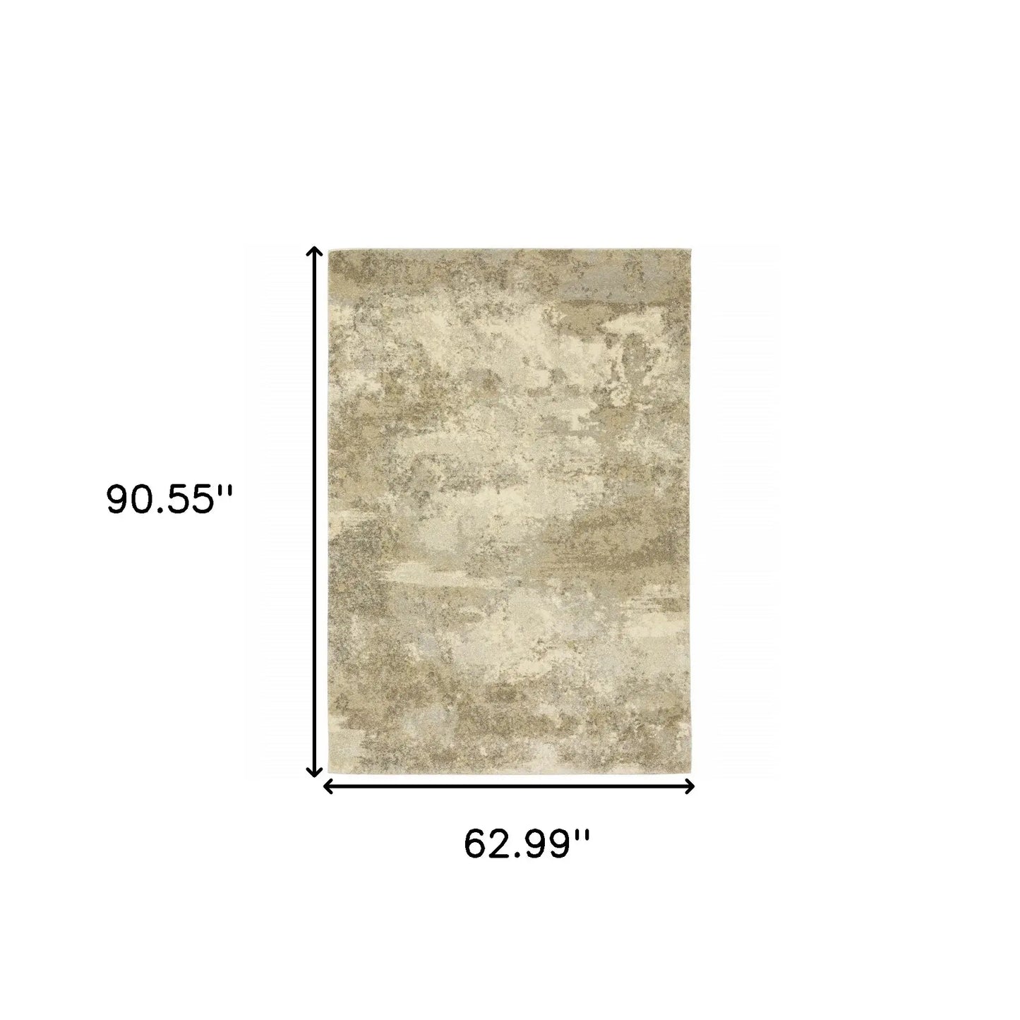5' X 8' Beige and Gold Abstract Power Loom Area Rug - Homeroots - Flyclothing LLC