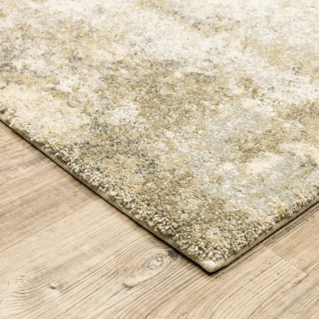 5' X 8' Beige and Gold Abstract Power Loom Area Rug - Homeroots - Flyclothing LLC