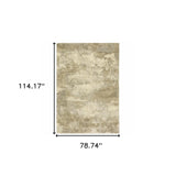 7' X 10' Beige and Gold Abstract Power Loom Area Rug - Homeroots - Flyclothing LLC