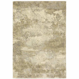 8' X 11' Beige and Gold Abstract Power Loom Area Rug - Homeroots - Flyclothing LLC