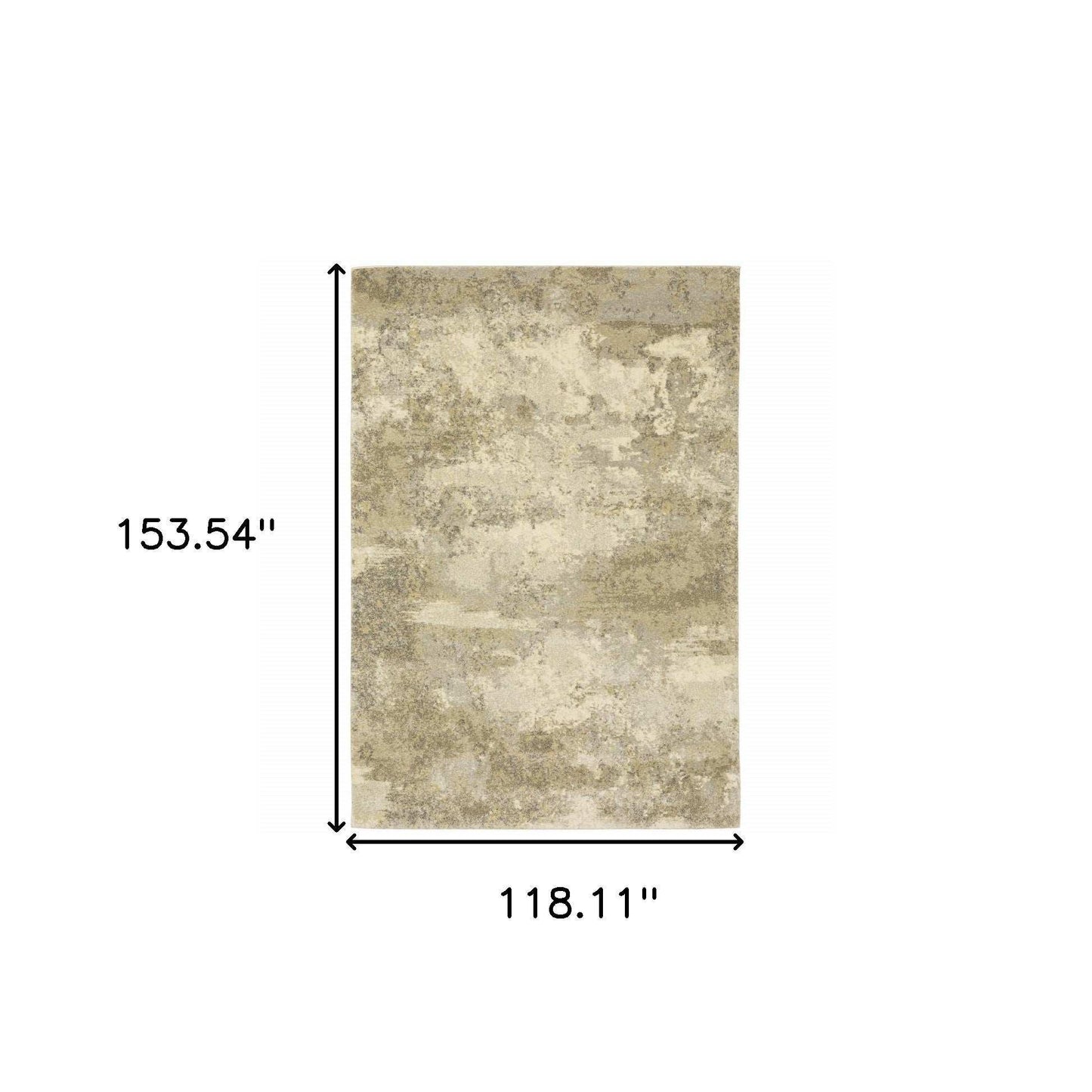 10' X 13' Beige and Gold Abstract Power Loom Area Rug - Homeroots - Flyclothing LLC
