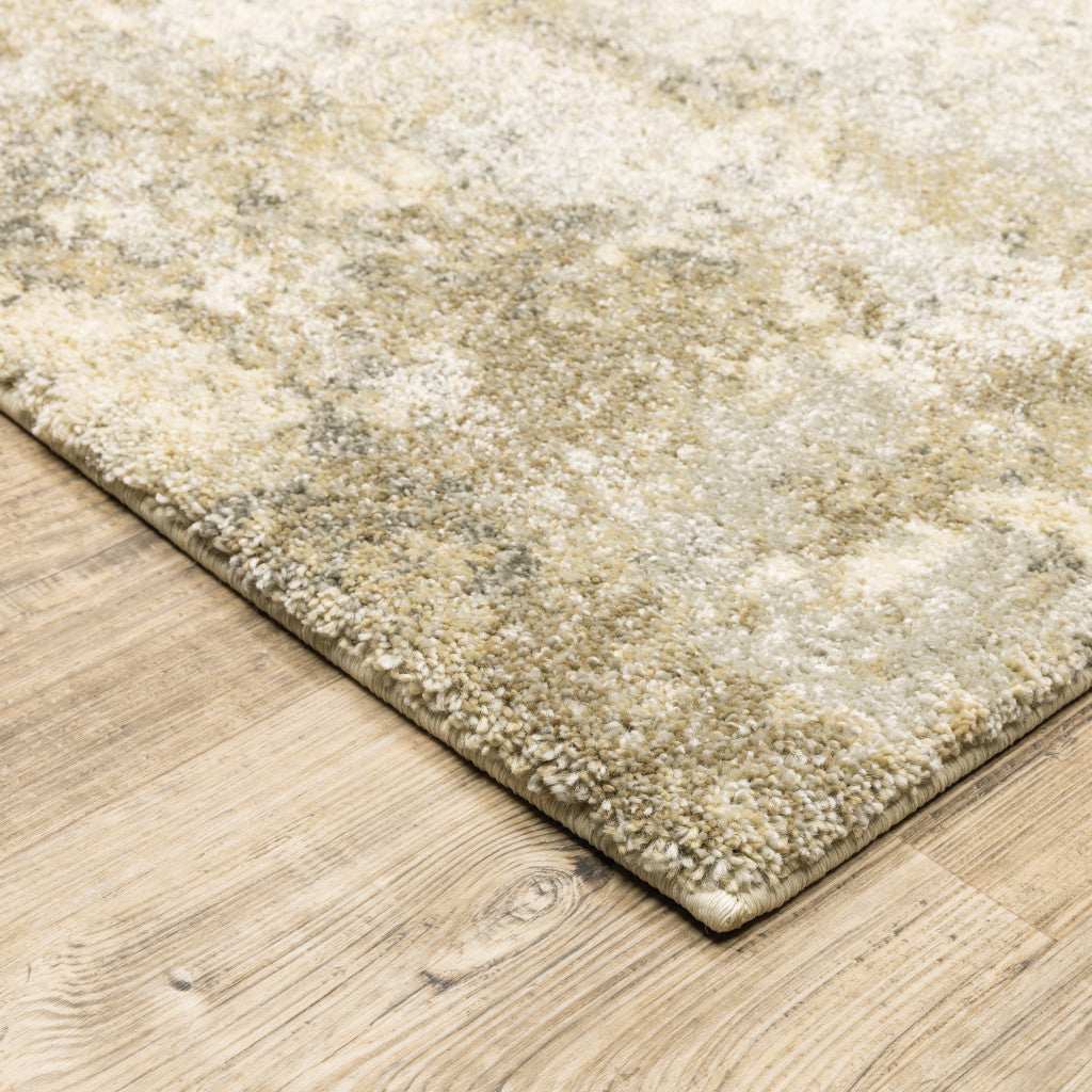 10' X 13' Beige and Gold Abstract Power Loom Area Rug - Homeroots - Flyclothing LLC