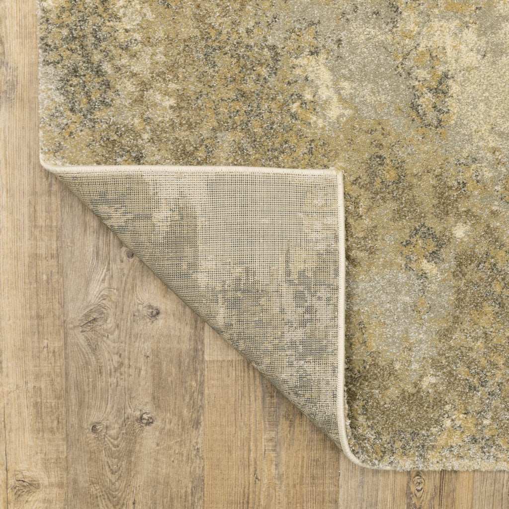 10' X 13' Beige and Gold Abstract Power Loom Area Rug - Homeroots - Flyclothing LLC