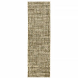 2' X 8' Beige Brown Tan And Blue Green Abstract Power Loom Stain Resistant Runner Rug - Homeroots - Flyclothing LLC