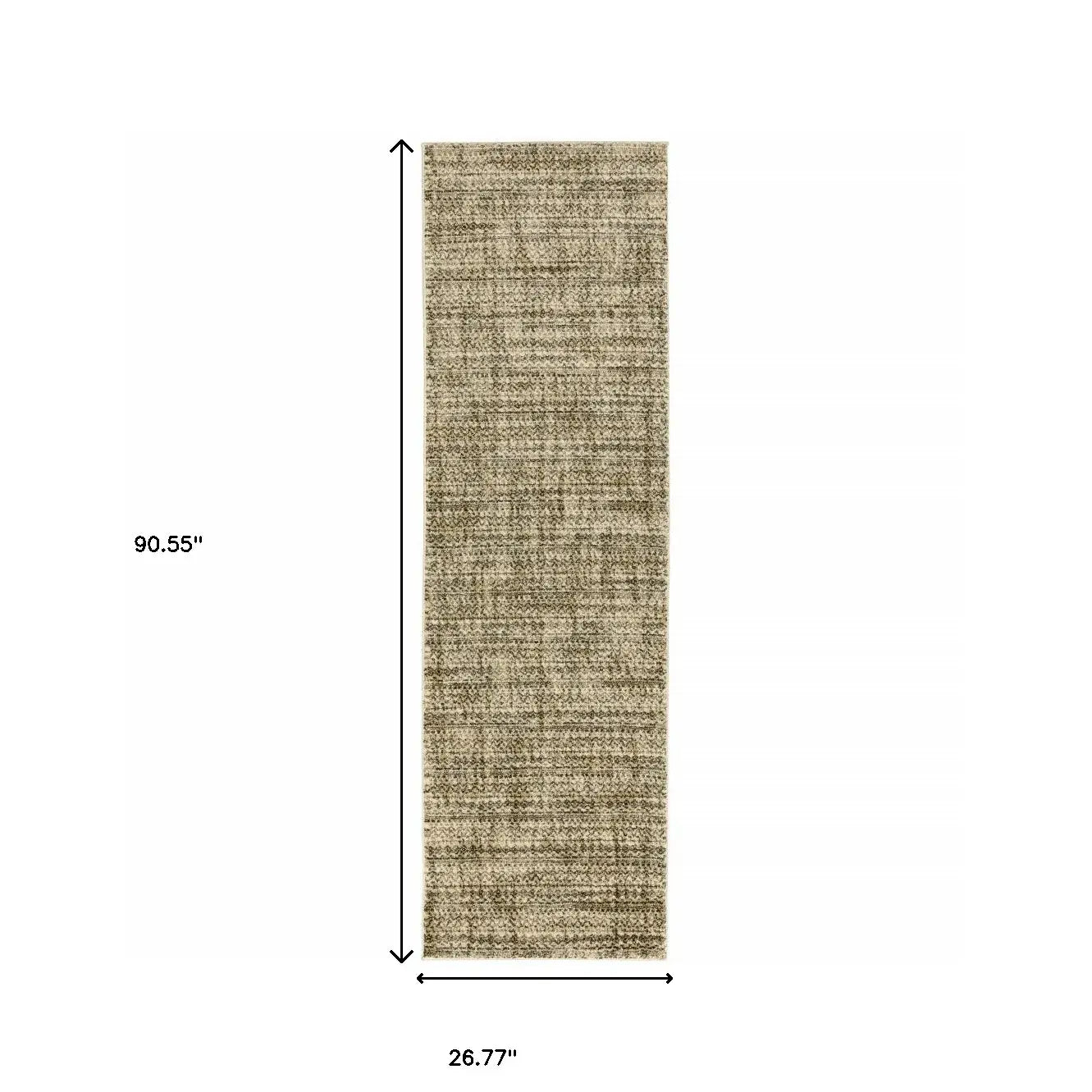 2' X 8' Beige Brown Tan And Blue Green Abstract Power Loom Stain Resistant Runner Rug - Homeroots - Flyclothing LLC