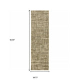 2' X 8' Beige Brown Tan And Blue Green Abstract Power Loom Stain Resistant Runner Rug - Homeroots - Flyclothing LLC