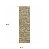 2' X 8' Beige Brown Tan And Blue Green Abstract Power Loom Stain Resistant Runner Rug - Homeroots - Flyclothing LLC