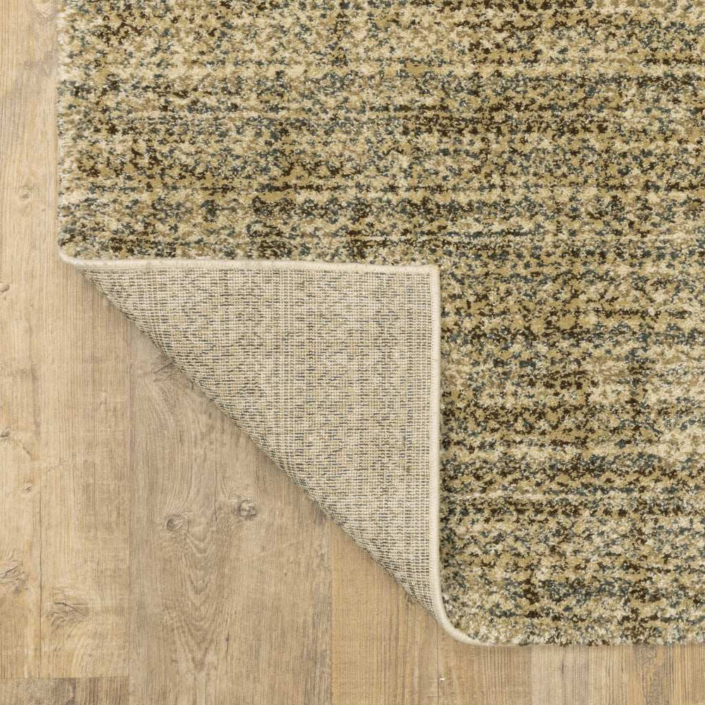 2' X 8' Beige Brown Tan And Blue Green Abstract Power Loom Stain Resistant Runner Rug - Homeroots - Flyclothing LLC