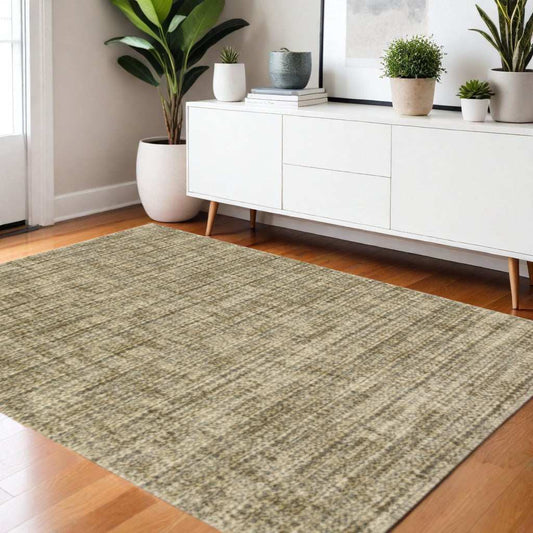3' X 5' Beige Brown Tan And Blue Green Abstract Power Loom Stain Resistant Area Rug - Homeroots - Flyclothing LLC