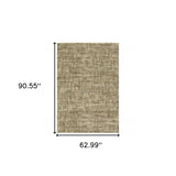 5' X 8' Beige Brown Tan And Blue Green Abstract Power Loom Stain Resistant Area Rug - Homeroots - Flyclothing LLC