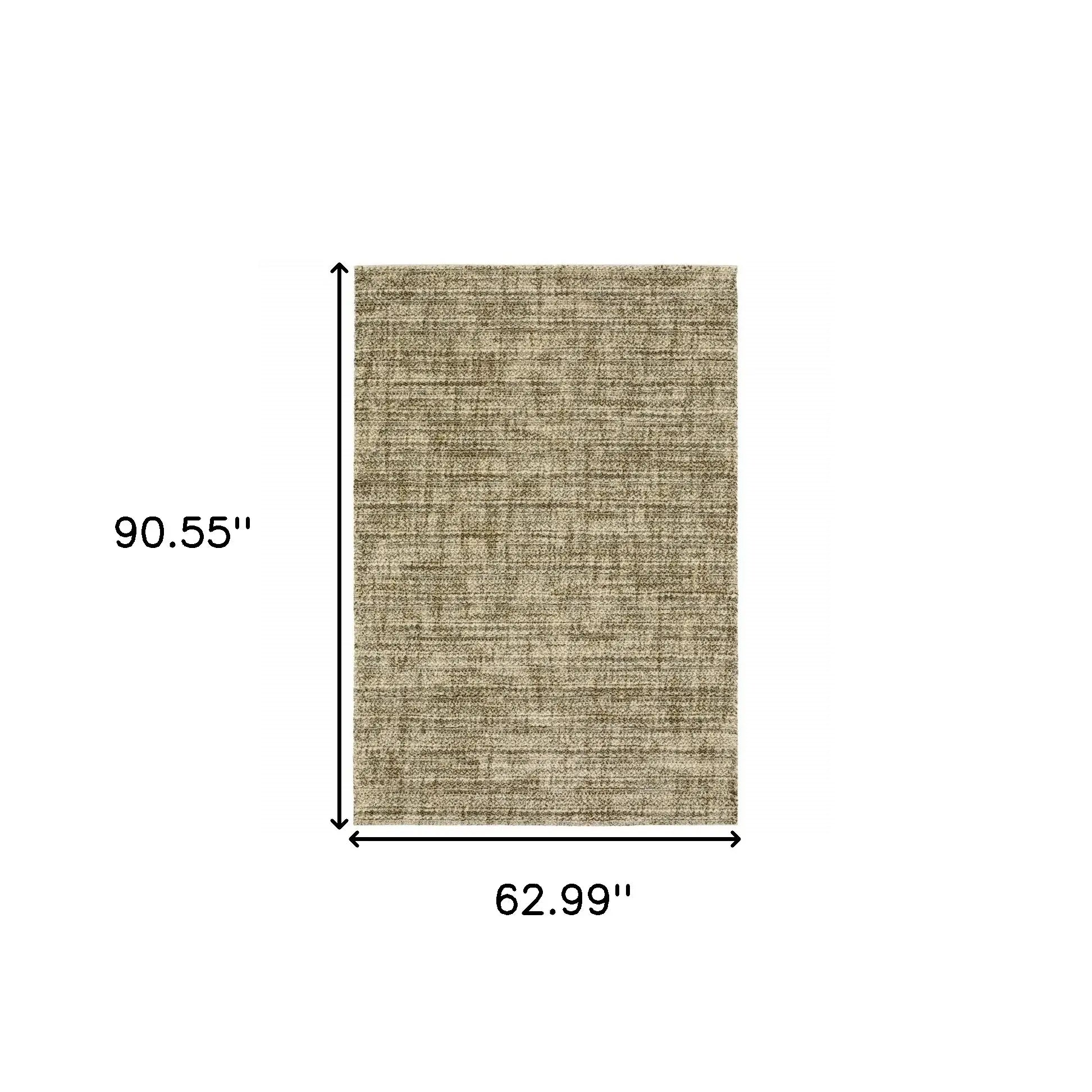 5' X 8' Beige Brown Tan And Blue Green Abstract Power Loom Stain Resistant Area Rug - Homeroots - Flyclothing LLC