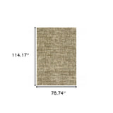 6' X 9' Beige Brown Tan And Blue Green Abstract Power Loom Stain Resistant Area Rug - Homeroots - Flyclothing LLC