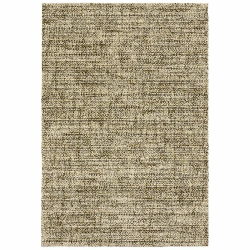 10' X 13' Beige Brown Tan And Blue Green Abstract Power Loom Stain Resistant Area Rug - Homeroots - Flyclothing LLC