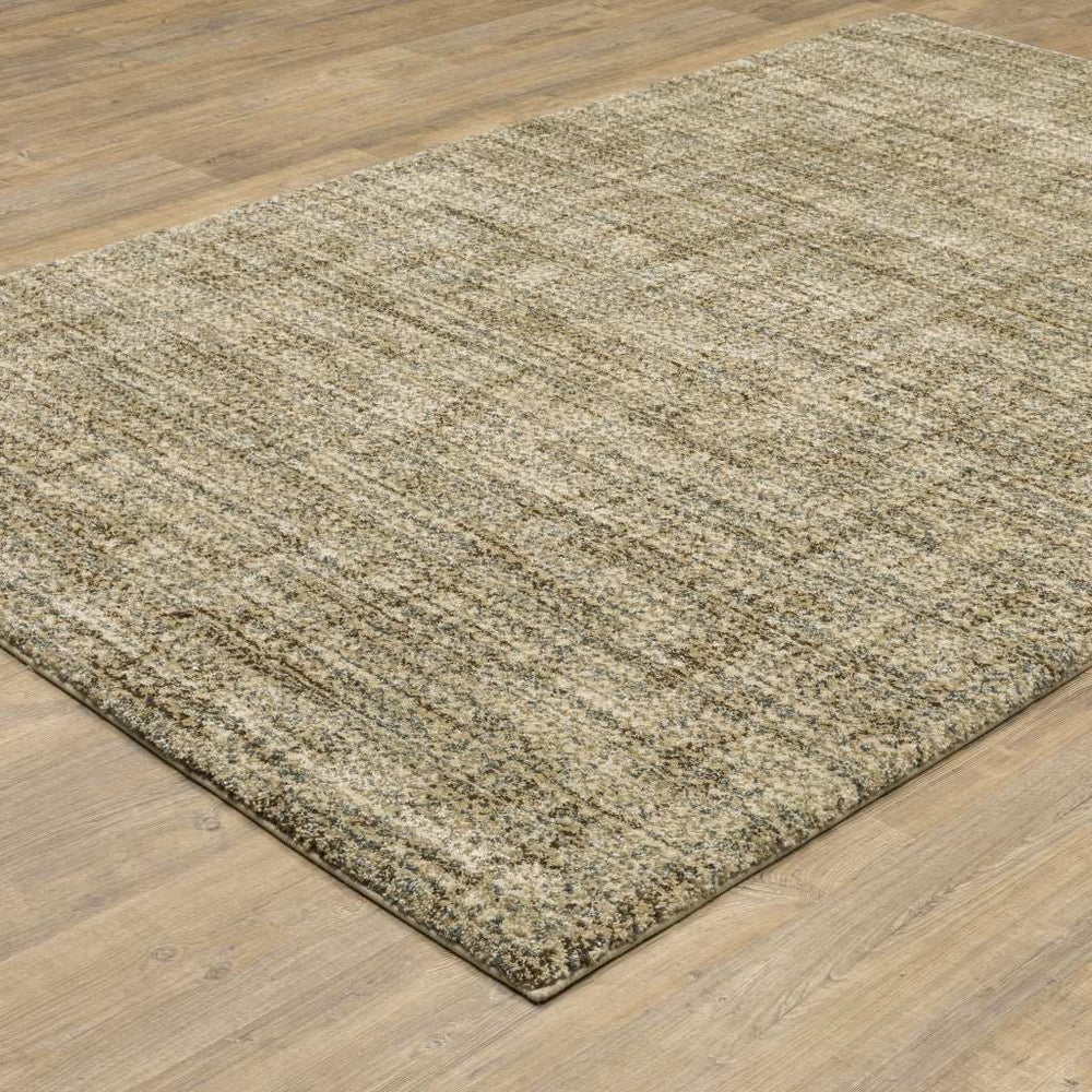 10' X 13' Beige Brown Tan And Blue Green Abstract Power Loom Stain Resistant Area Rug - Homeroots - Flyclothing LLC