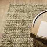 10' X 13' Beige Brown Tan And Blue Green Abstract Power Loom Stain Resistant Area Rug - Homeroots - Flyclothing LLC