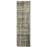 2' X 8' Charcoal Grey Beige And Tan Abstract Power Loom Stain Resistant Runner Rug - Homeroots - Flyclothing LLC