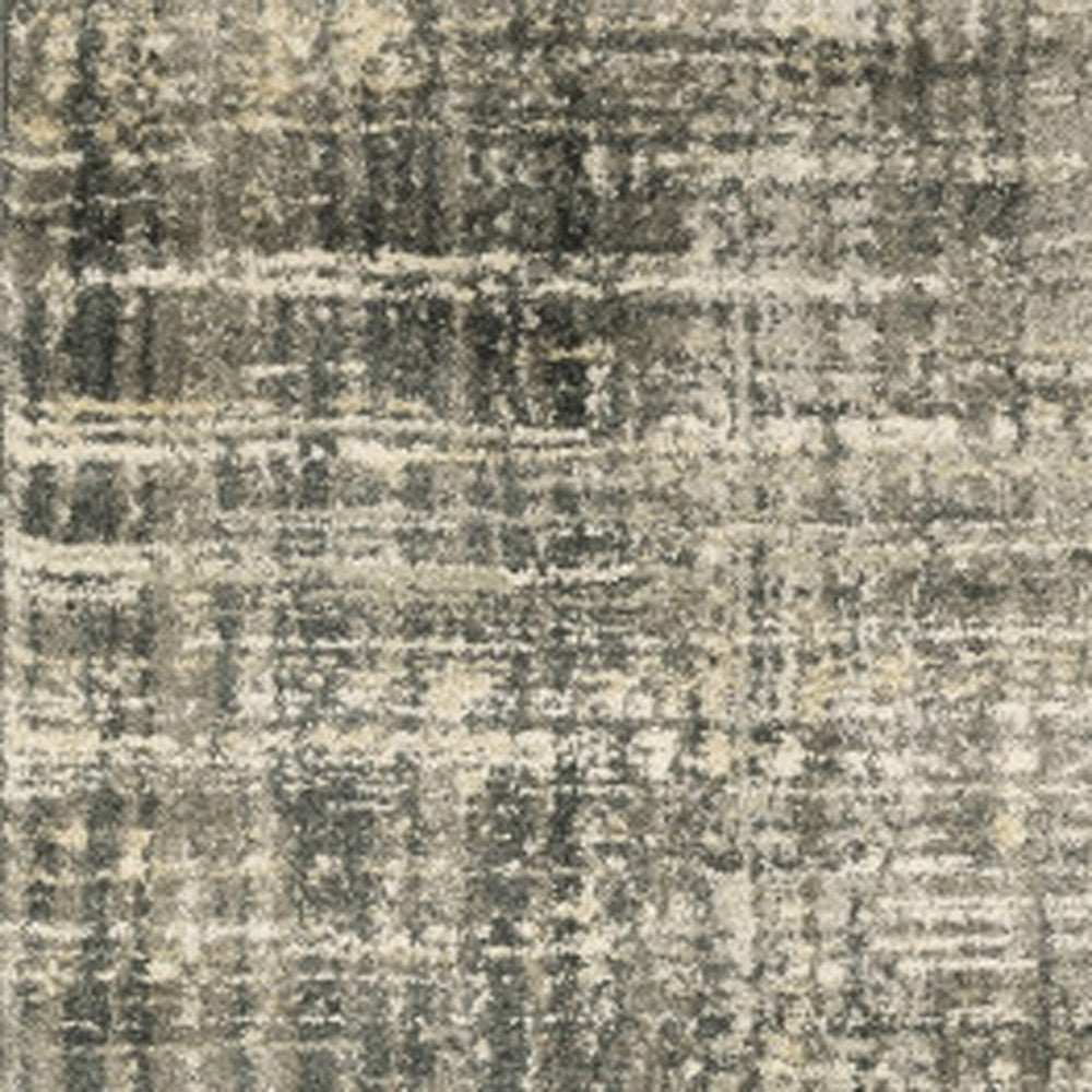 2' X 8' Charcoal Grey Beige And Tan Abstract Power Loom Stain Resistant Runner Rug - Homeroots - Flyclothing LLC
