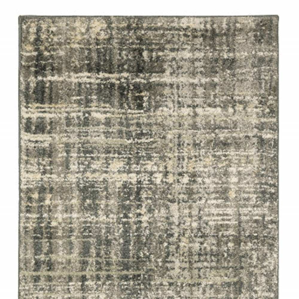 2' X 8' Charcoal Grey Beige And Tan Abstract Power Loom Stain Resistant Runner Rug - Homeroots - Flyclothing LLC