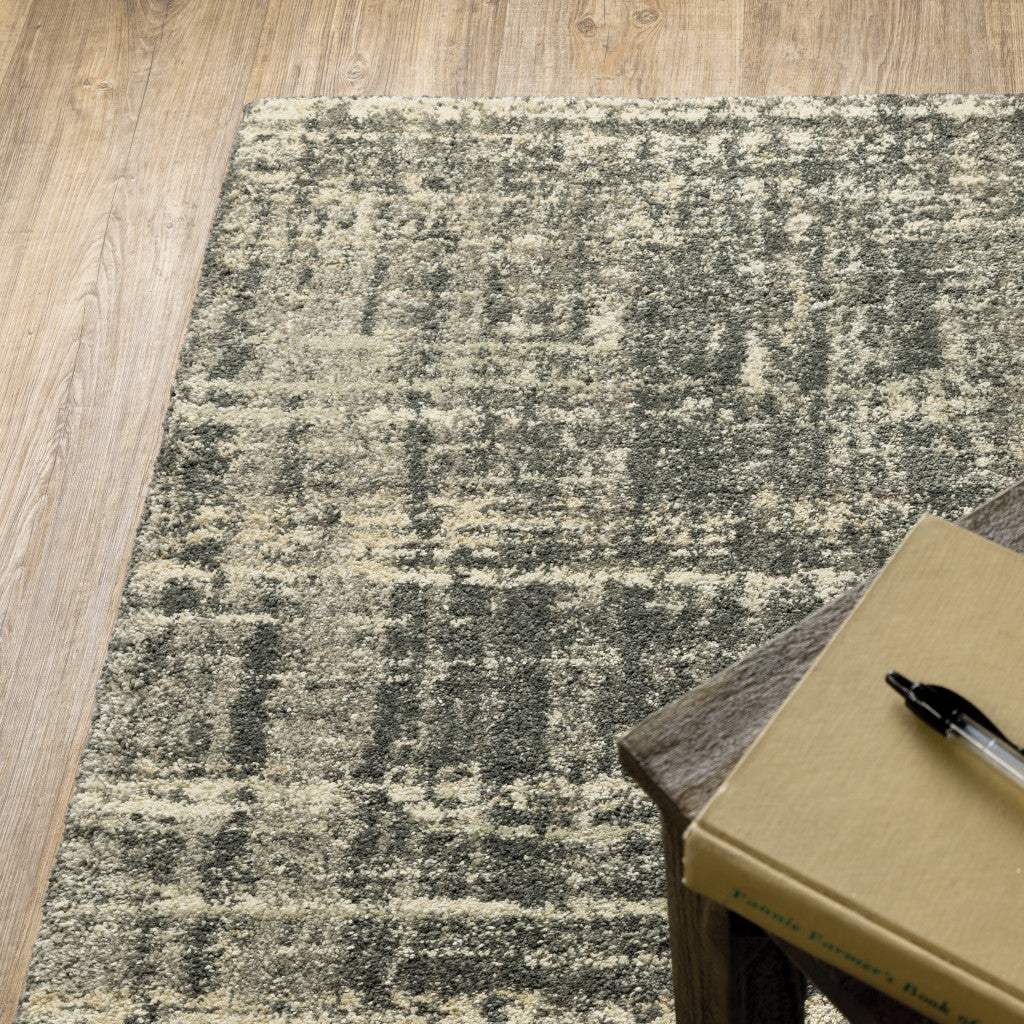 2' X 8' Charcoal Grey Beige And Tan Abstract Power Loom Stain Resistant Runner Rug - Homeroots - Flyclothing LLC