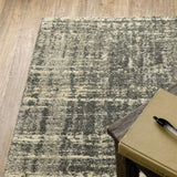 2' X 8' Charcoal Grey Beige And Tan Abstract Power Loom Stain Resistant Runner Rug - Homeroots - Flyclothing LLC