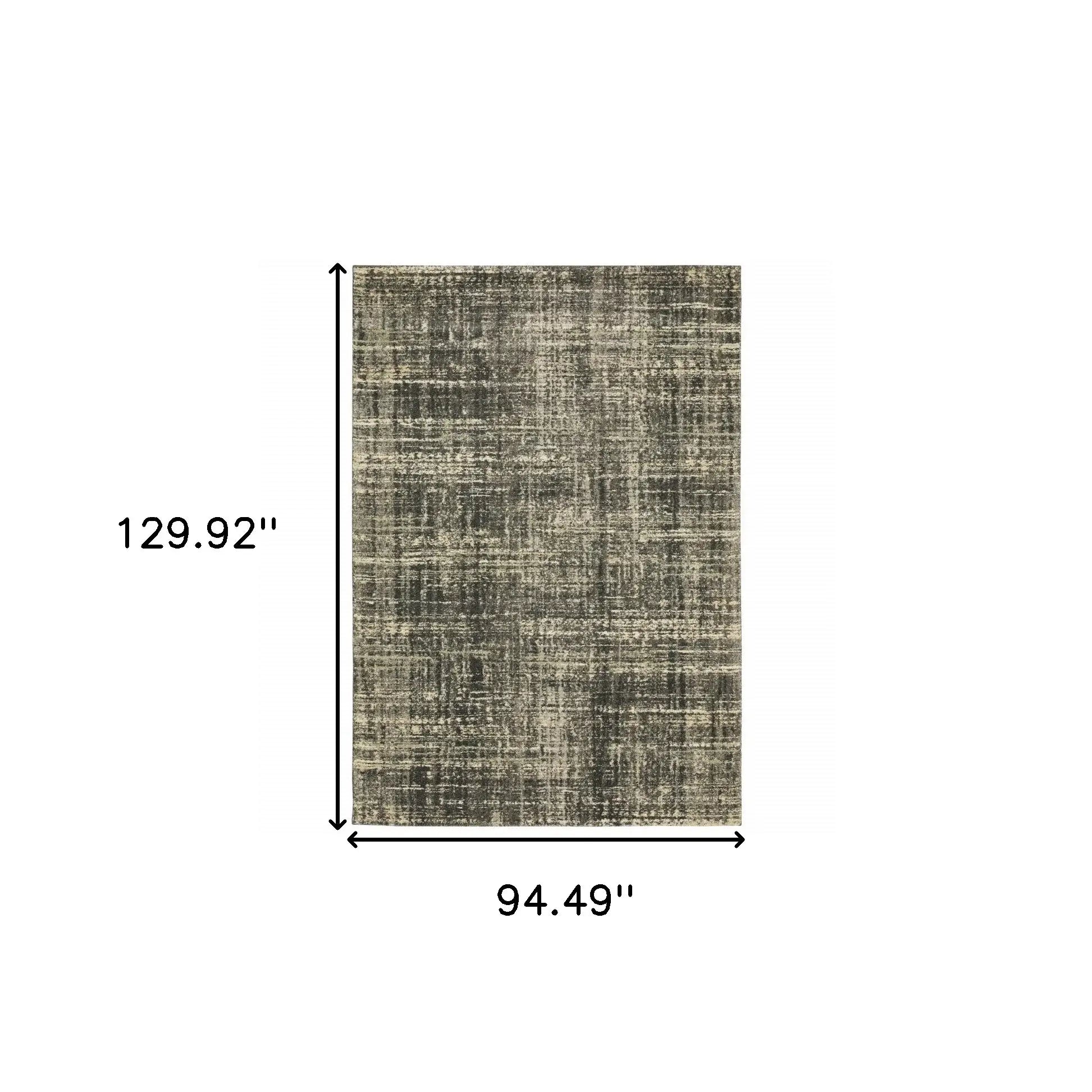 8' X 11' Charcoal Grey Beige And Tan Abstract Power Loom Stain Resistant Area Rug - Homeroots - Flyclothing LLC