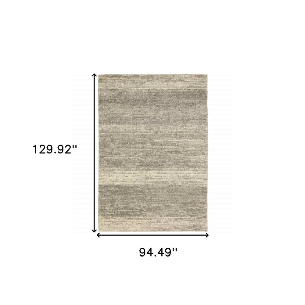 8' X 11' Grey Beige And Tan Abstract Power Loom Stain Resistant Area Rug - Homeroots - Flyclothing LLC
