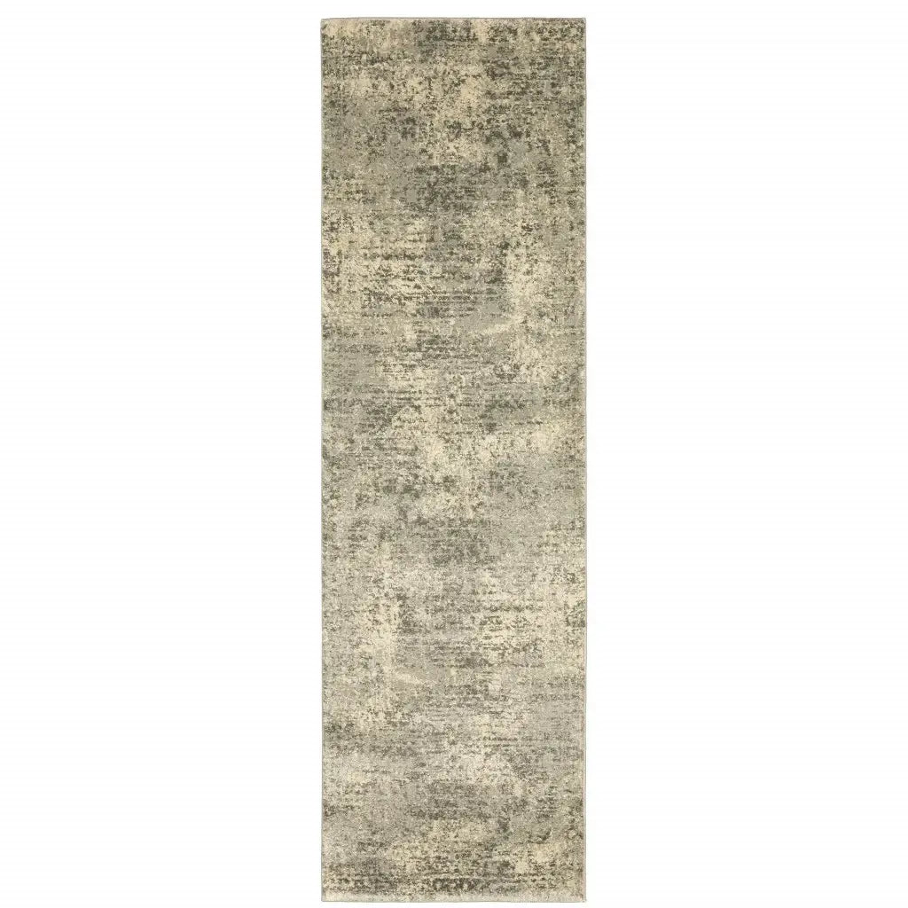 2' X 8' Grey Ivory Beige And Taupe Oriental Power Loom Stain Resistant Runner Rug - Homeroots - Flyclothing LLC