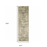 2' X 8' Grey Ivory Beige And Taupe Oriental Power Loom Stain Resistant Runner Rug - Homeroots - Flyclothing LLC