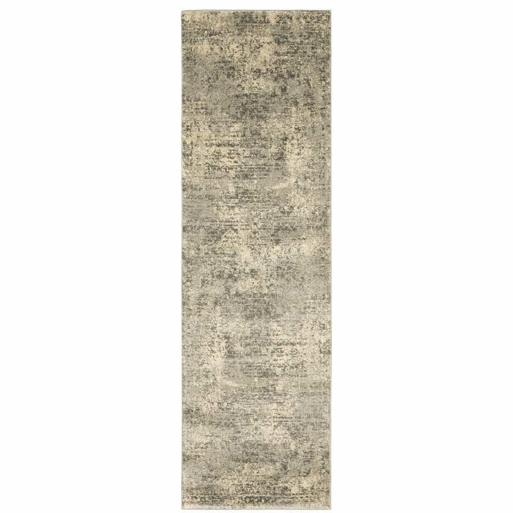 2' X 8' Grey Ivory Beige And Taupe Oriental Power Loom Stain Resistant Runner Rug - Homeroots - Flyclothing LLC