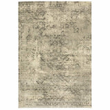 8' X 11' Grey Ivory Beige And Taupe Oriental Power Loom Stain Resistant Area Rug - Homeroots - Flyclothing LLC