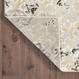 5' X 8' Grey And Gold Abstract Power Loom Stain Resistant Area Rug - Homeroots