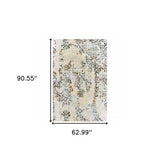 5' X 8' Grey And Gold Abstract Power Loom Stain Resistant Area Rug - Homeroots - Flyclothing LLC